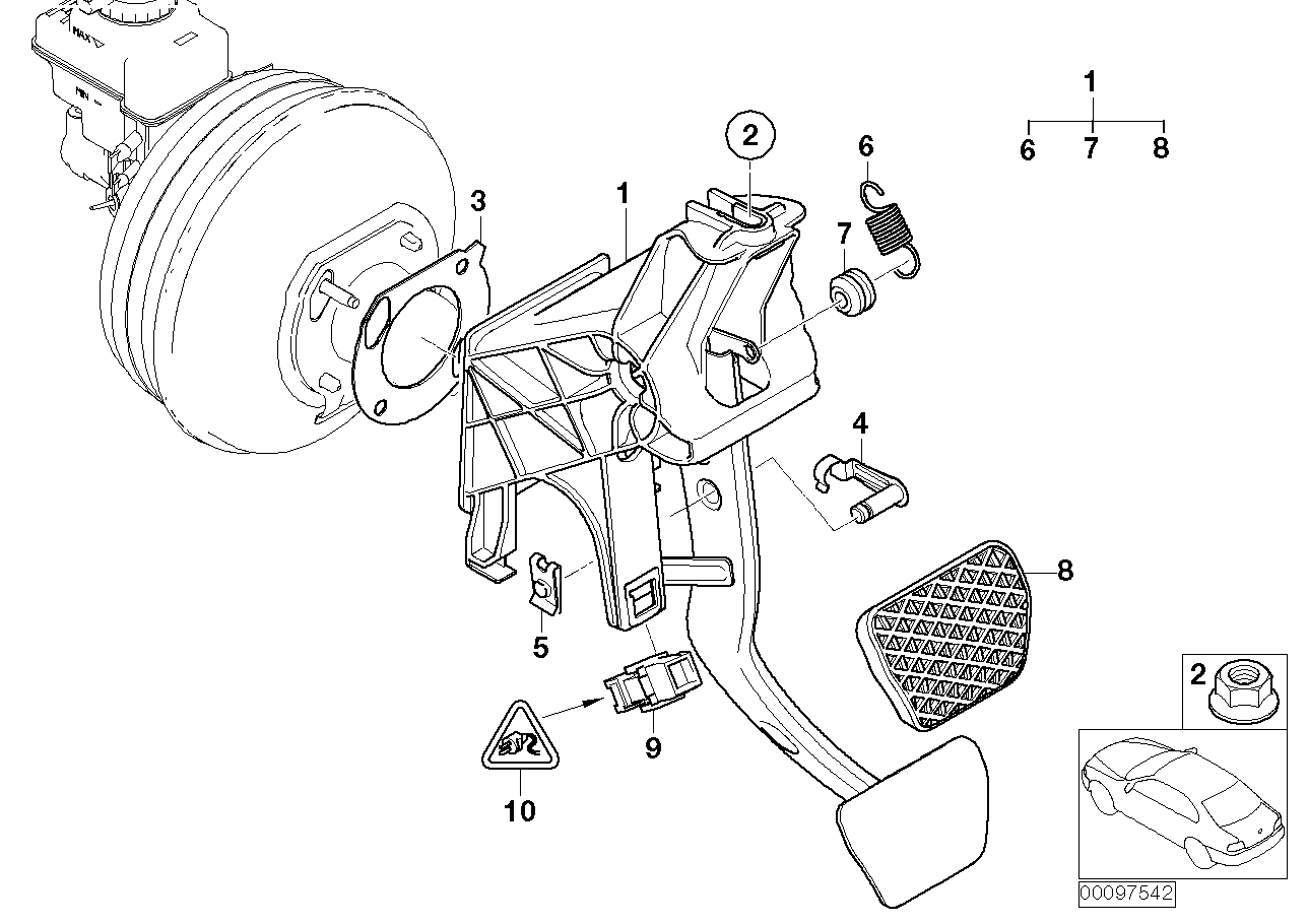 Genuine BMW 35006753824 E65 E66 Complete Pedal Assembly No further intervention permitted (Inc. Alpina B7, 760Li & 735Li)