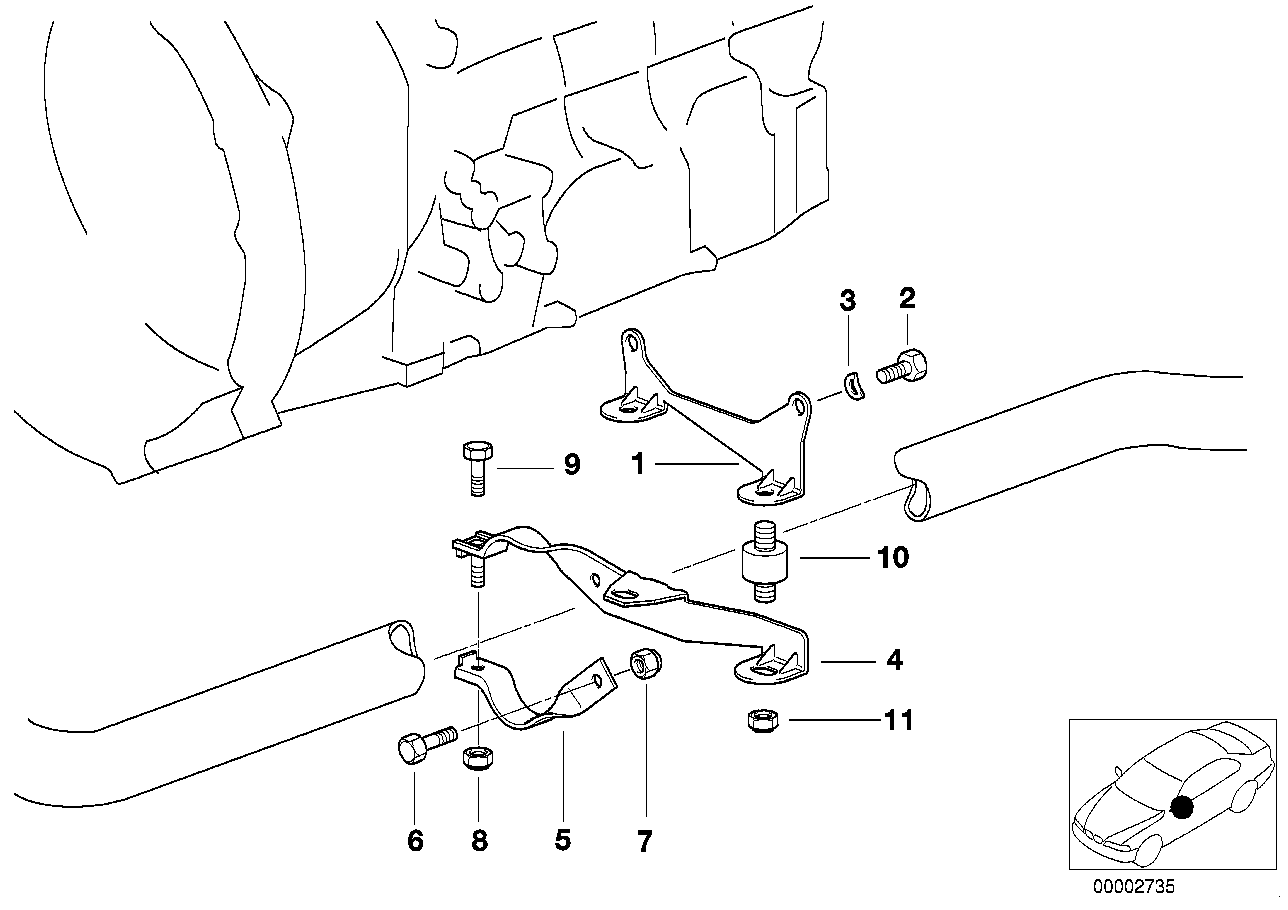 Genuine BMW 18301432595 E36 Bracket TLEV (Inc. 318ti, 318i & 318is)