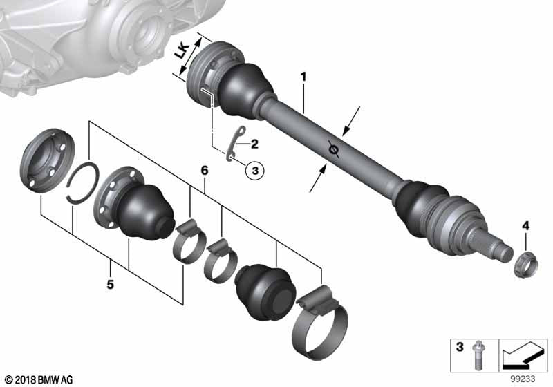 Genuine BMW 33217839466 Output Shaft Right