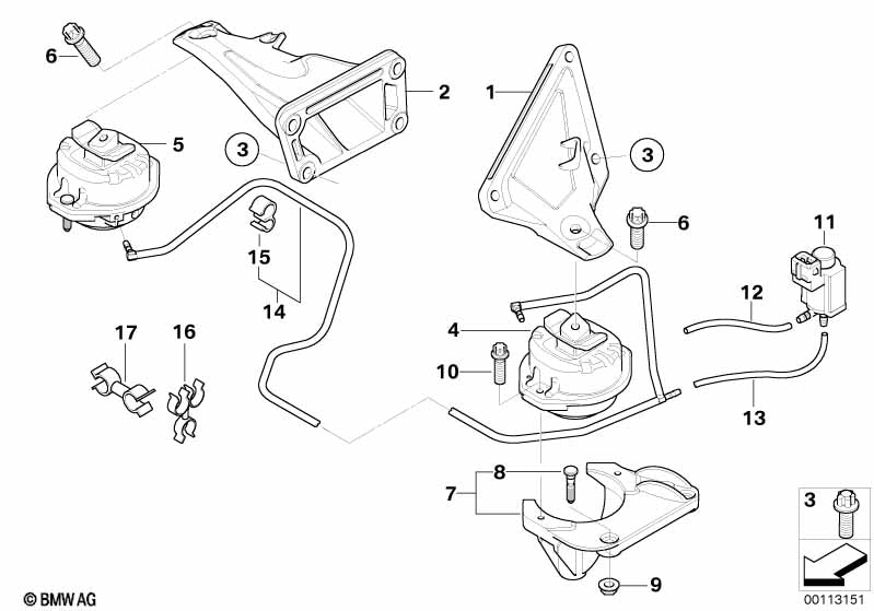 Genuine BMW 22116771917 Engine Mount, Left