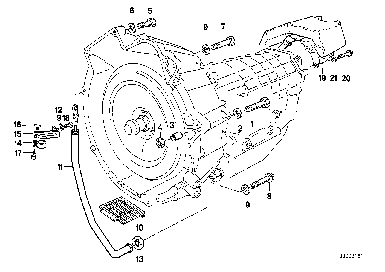 Genuine BMW 24111216283 E34 E32 Bracket (Inc. 535i, 730iL & 530i)