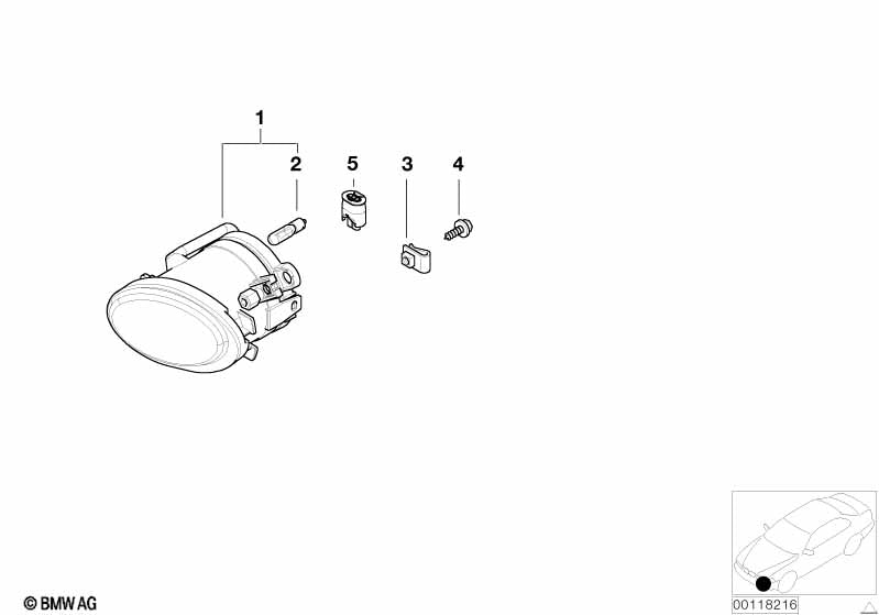 Genuine BMW 63172228614 Fog Lights, Right