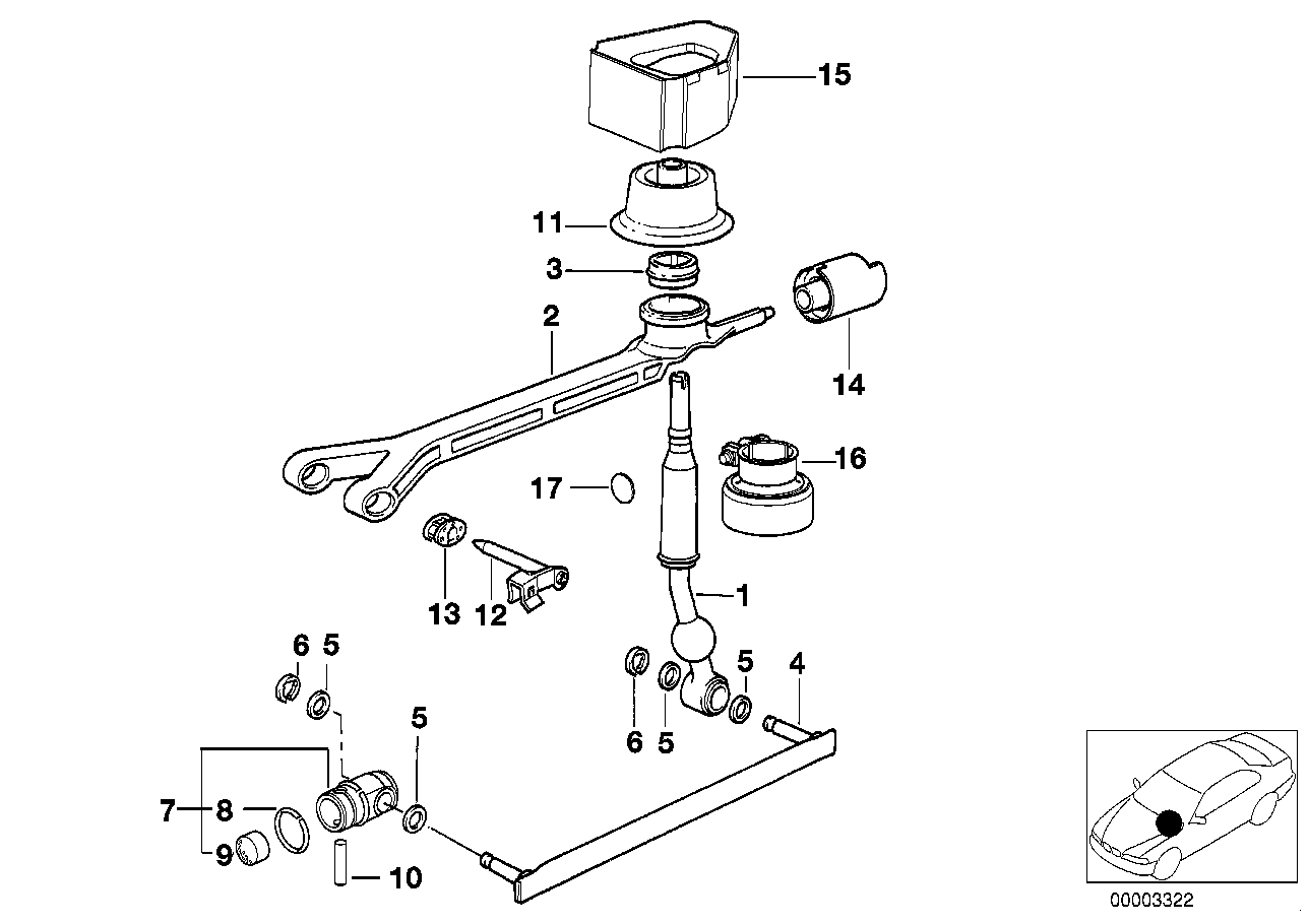 Genuine BMW 25117502939 E39 E60 E61 Gearshift Rod Joint (Inc. 535i, 525d & 530d)