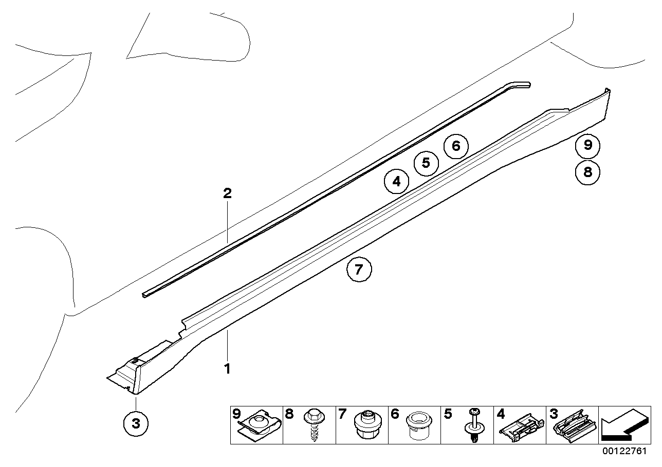 Genuine BMW 51717033129 E65 Door Sill Cover, Primed Left (Inc. 760i, 745i & 730d)