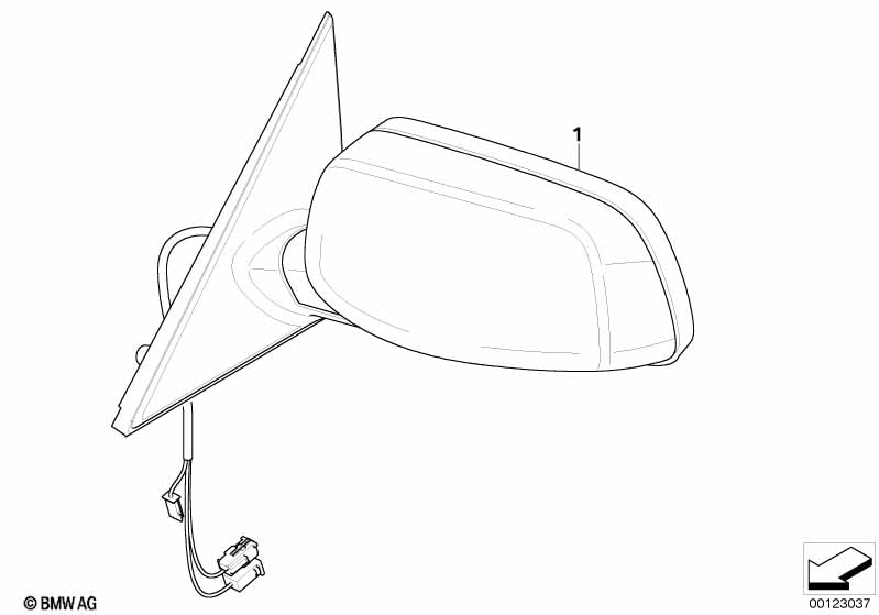 Genuine BMW 51167189485 Exterior Mirror, No Lens, Heated, Left