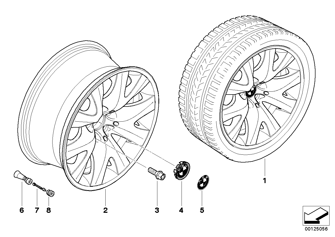 Genuine BMW 36116761556 E65 E66 Light Alloy Rim 10JX19 ET:24 (Inc. 760Li, 745Li & 730Li)