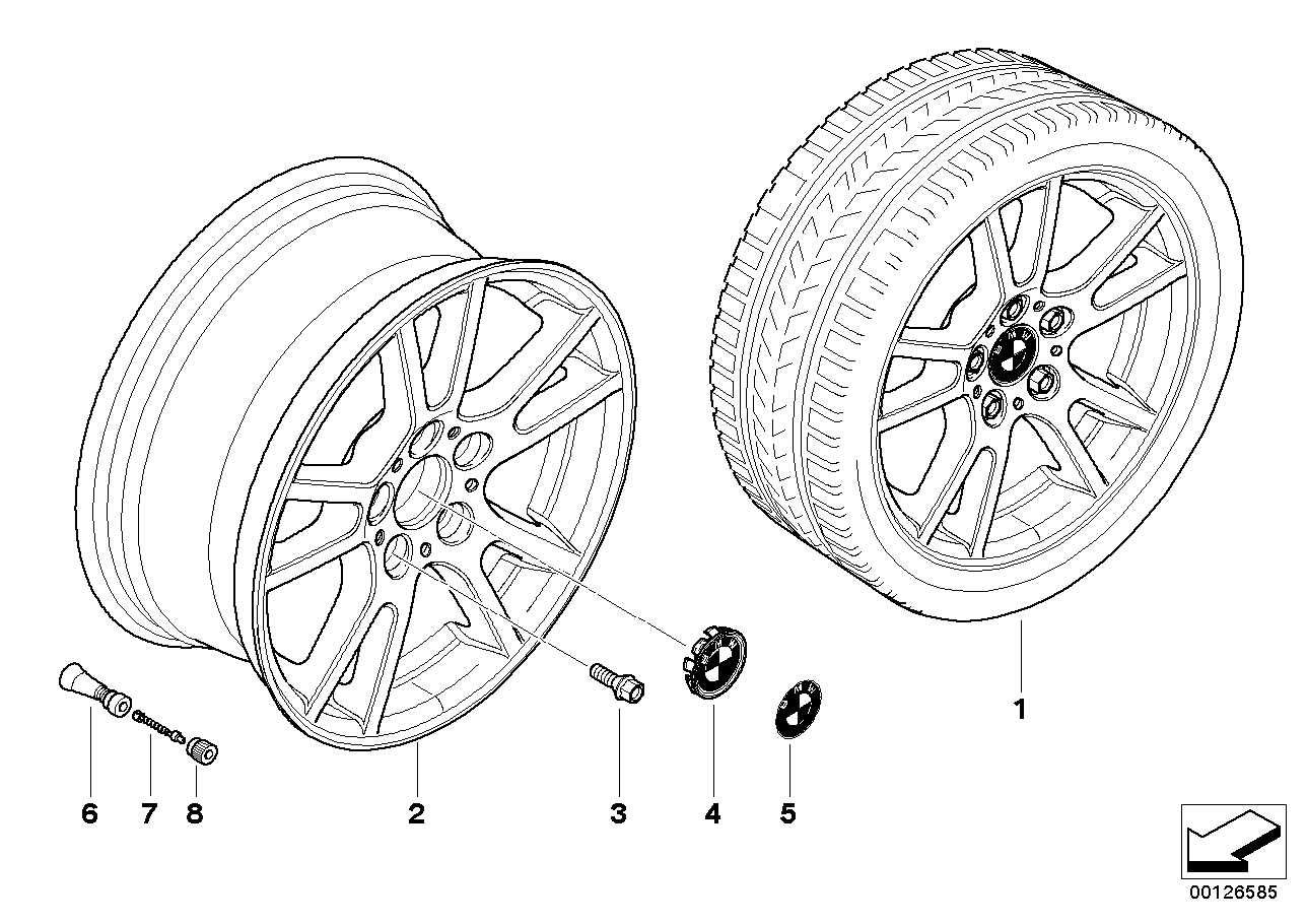 Genuine BMW 36103412060 E83 Light Alloy Rim 8JX17 ET:46 (Inc. X3)