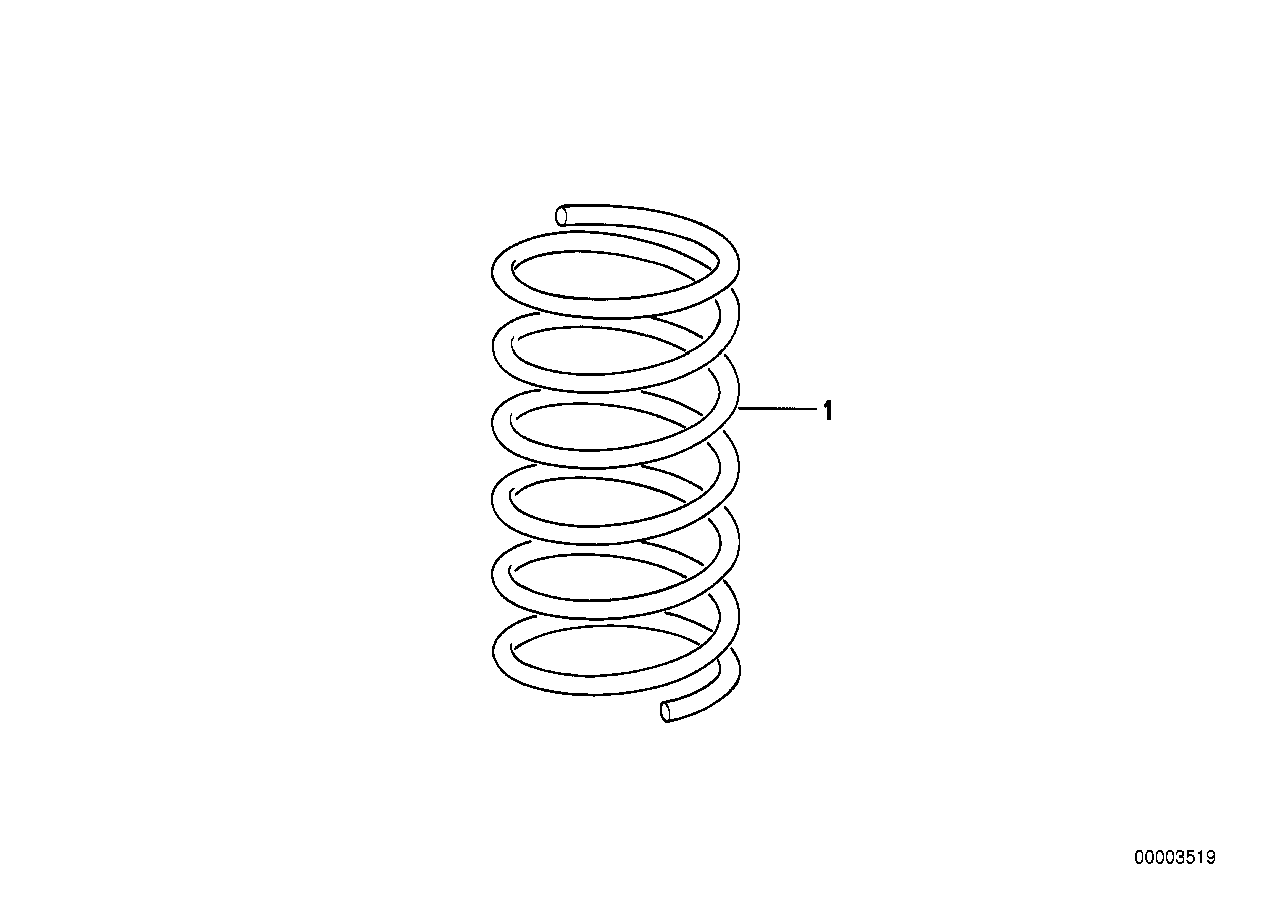 Genuine BMW 31331132674 E30 Coil Spring (Inc. 325i)