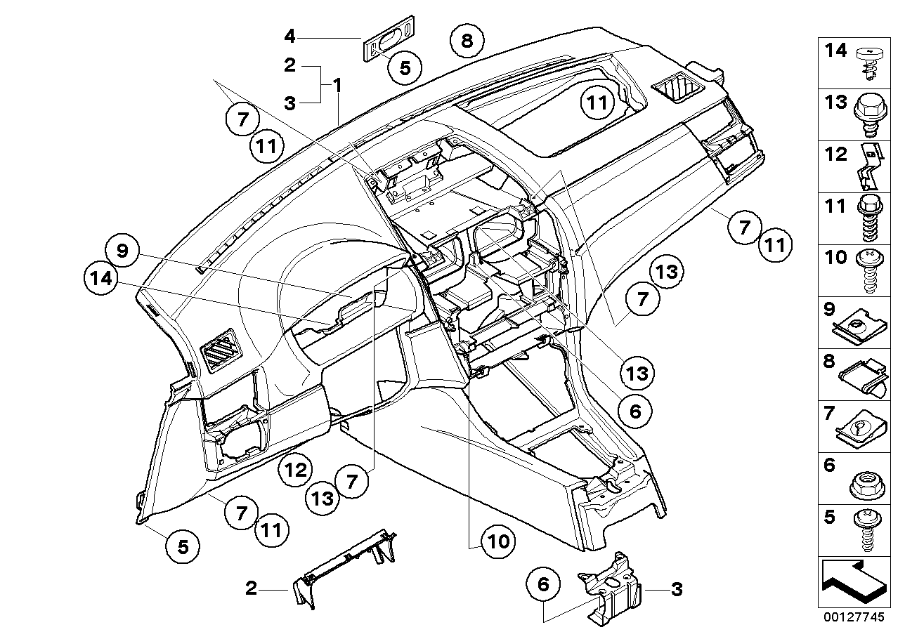 Genuine BMW 51453402634 E83 Steering Column Cover (Inc. X3)