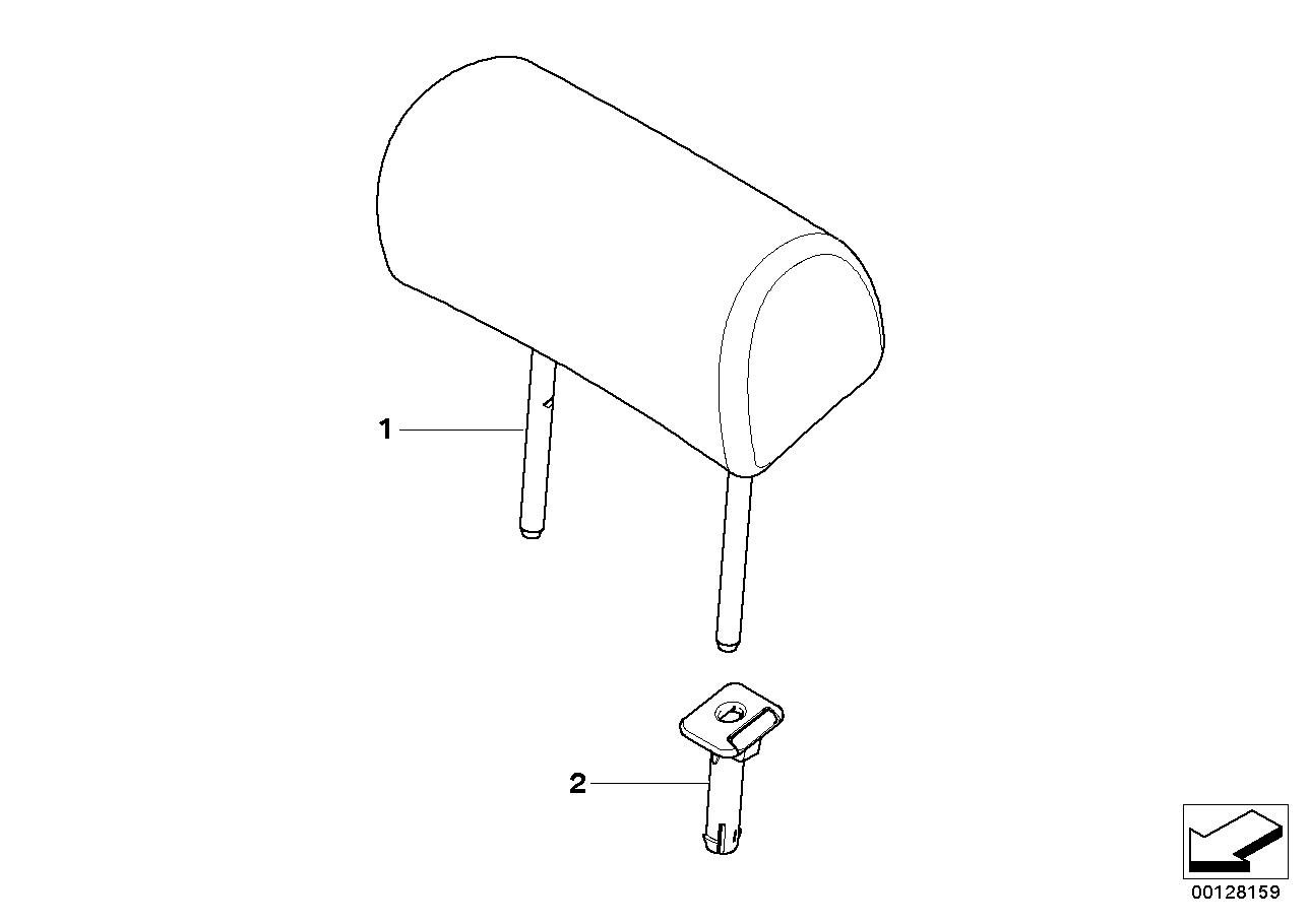 Genuine BMW 52203413468 E83 Guide, Headrest SCHWARZ (Inc. X3)