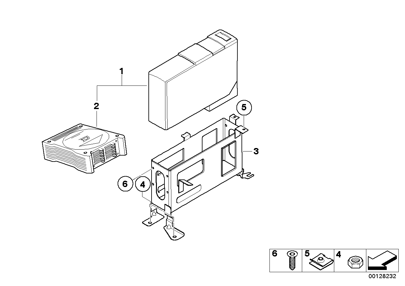 Genuine BMW 65906990216 E83 Bracket Cd-Changer (Inc. X3)