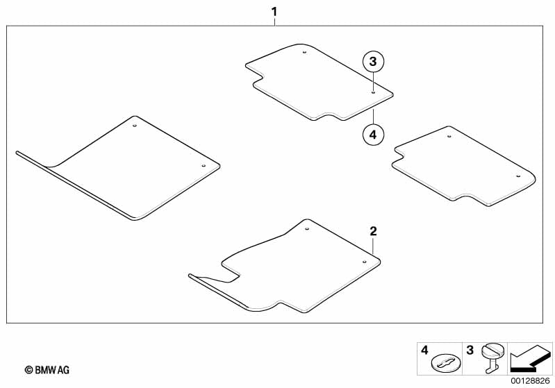 Genuine BMW 51478228209 Set Of Floor Mats Velours ANTHRAZIT