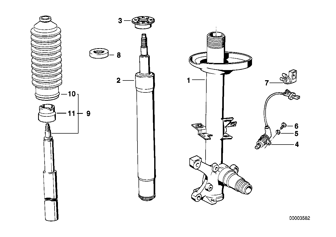 Genuine BMW 31321134407 E32 Shock Absorber-Insert M12 X 1,5mm (Inc. 750i & 750iL)