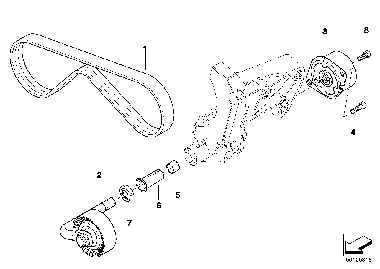Genuine BMW 64557786706 E60 E65 E61 Tensioning Lever (Inc. X5 3.0d, 730d & 330d)