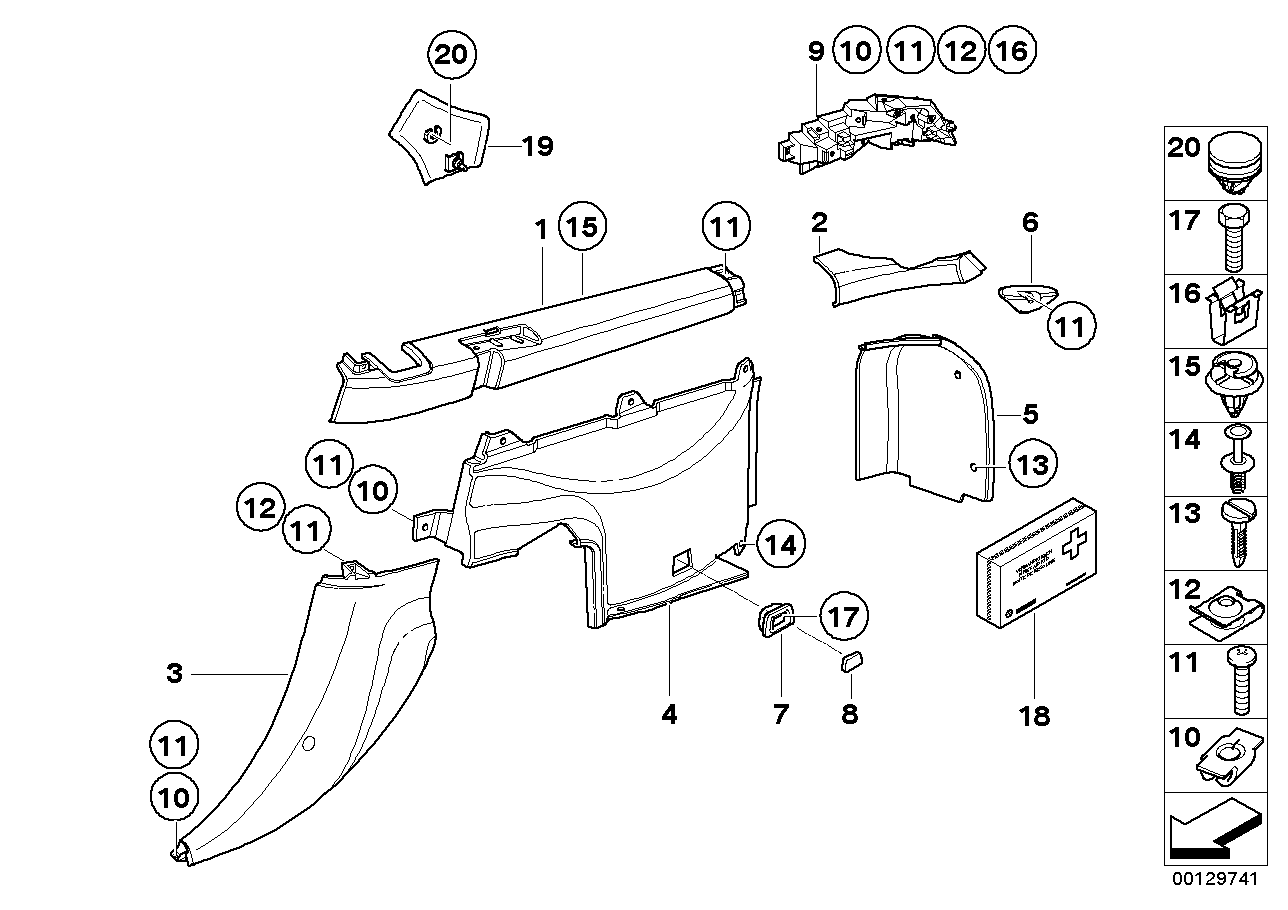Genuine BMW 51478401690 E36 Right Front Lugg.Compartment Trim Panel BEIGE 2 (Inc. Z3 2.8 & Z3 3.0i)