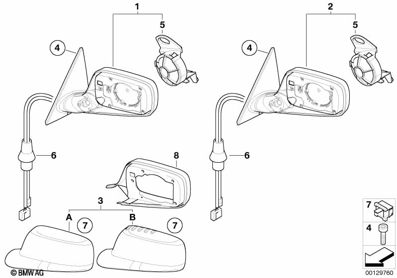 Genuine BMW 51167153162 Heated Outside Mirror, Memory Bus, Right GLANZSCHWARZ | ML Performance UK Car Parts