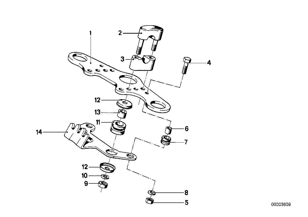 Genuine BMW 31421232511 Upper Fork Cross Brace (Inc. R75/6, R90/6 & R60/5)