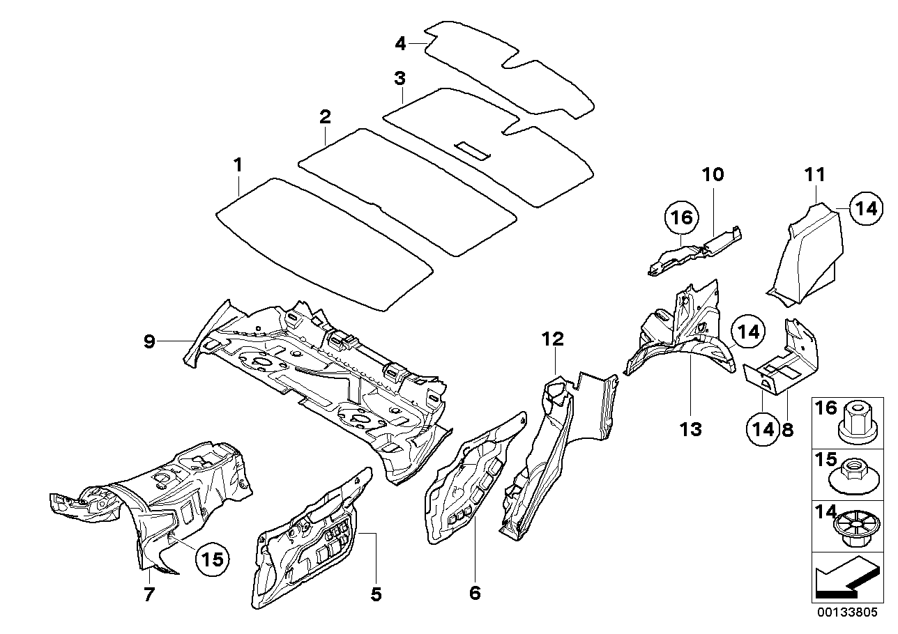 Genuine BMW 51473415814 E83 Front Rght Sound Insulatng Wheel Housing (Inc. X3)