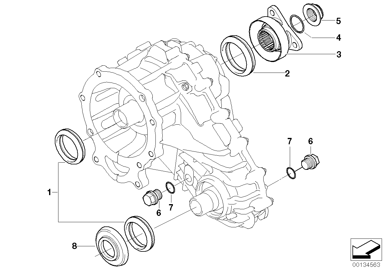 Genuine BMW 27107540772 E53 Output Flange, Rear (Inc. X5)