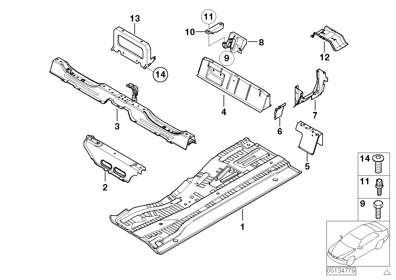 Genuine BMW 41118254323 E53 Centre Backrest Bearing Bracket (Inc. X5)