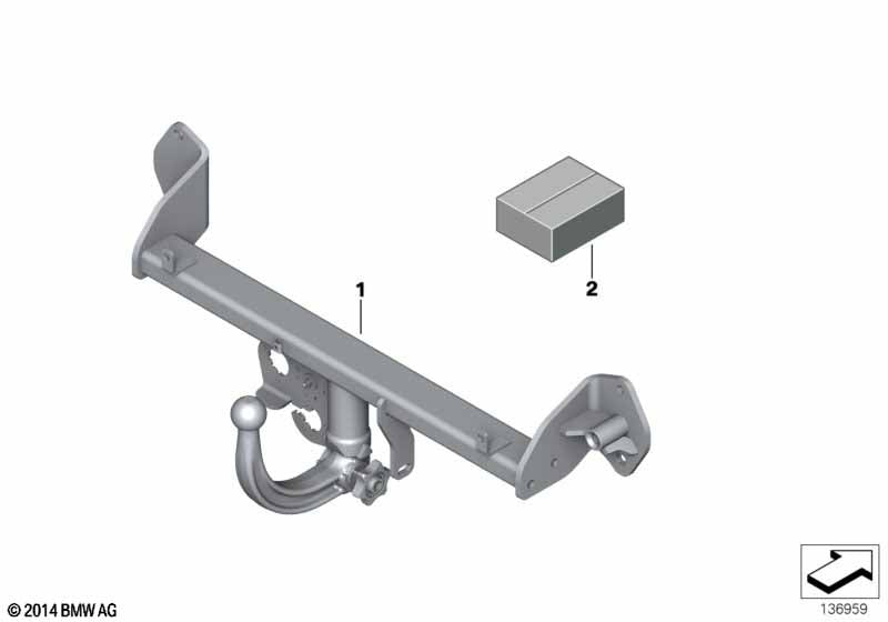 Genuine BMW 71606765340 Towing Hitch, Detachable