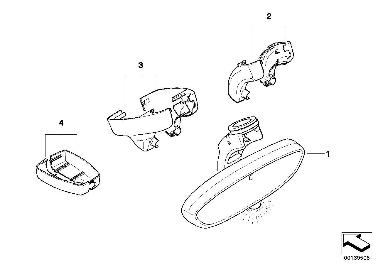 Genuine BMW 51169225977 E70 E91 Rearview Mirror Ec / Led / Fla (Inc. X1)