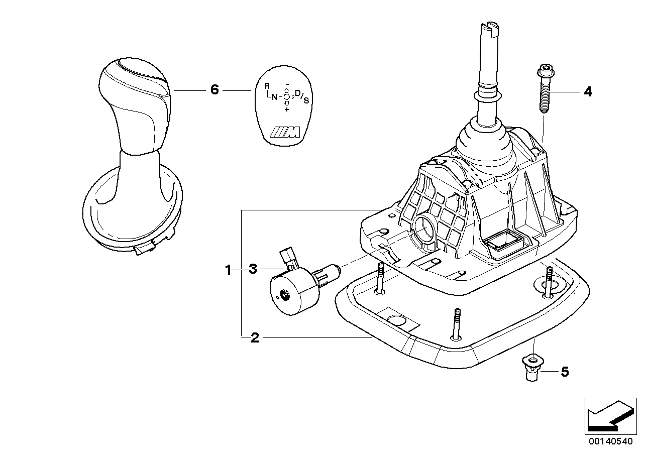 Genuine BMW 25162283051 E64 Selector Lever Handle Smg SCHWARZ (Inc. M6)