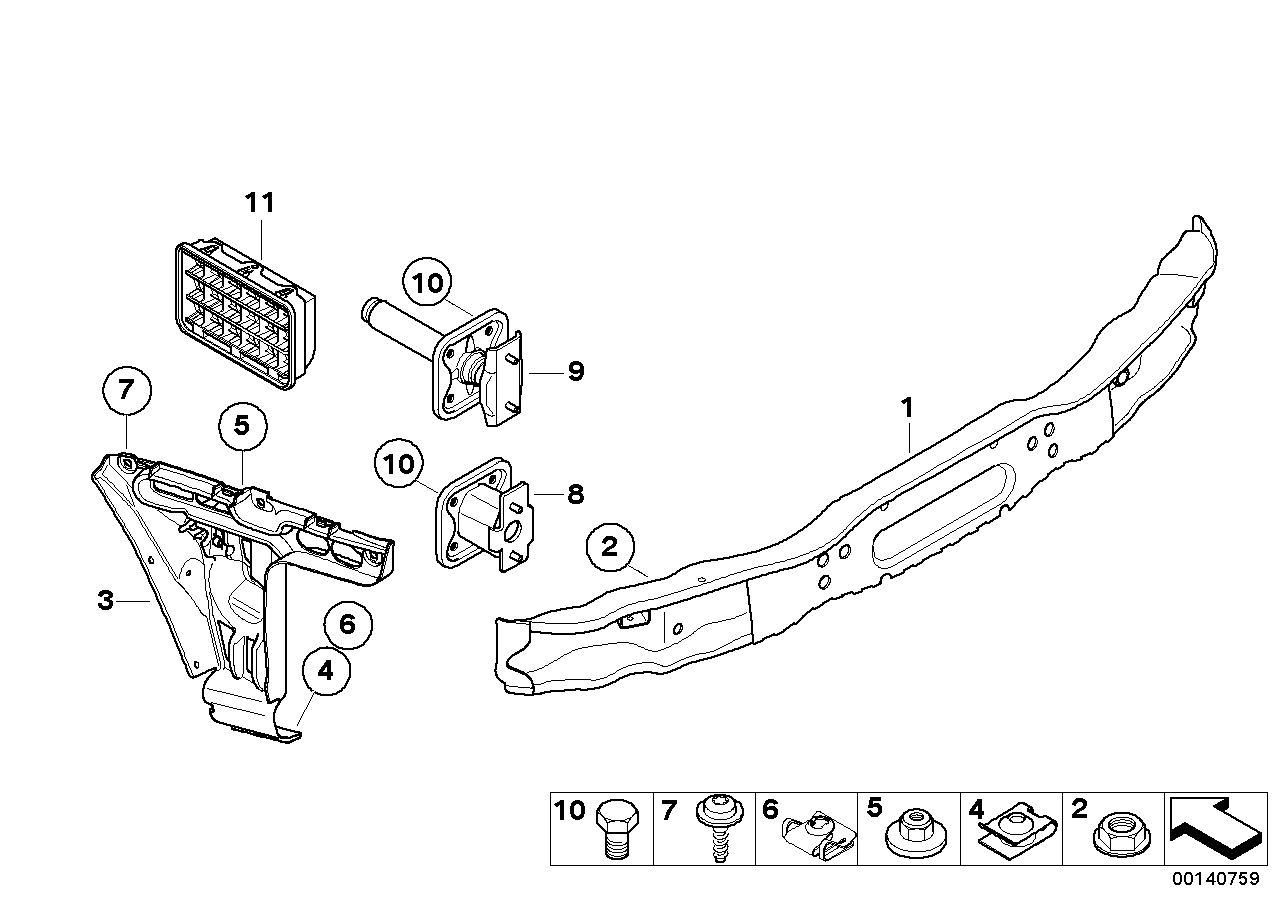 Genuine BMW 51127076034 E63 E64 Deformation Element, Rear Right (Inc. 645Ci, 650i & 630i)