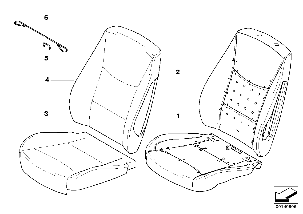 Genuine BMW 52107246807 E90 E91 Seat Cover Leather BEIGE (Inc. 328xi, 316d & 330i)