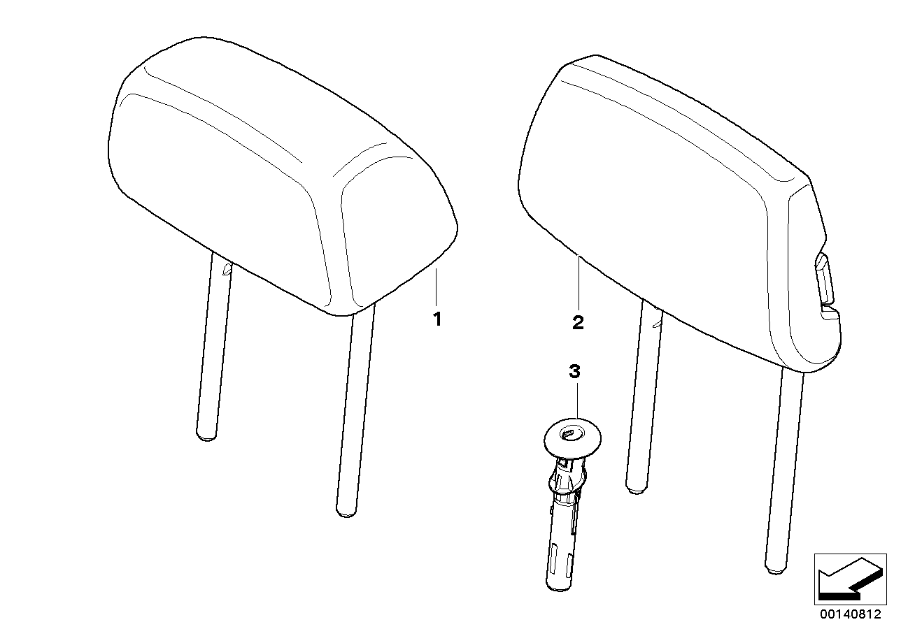 Genuine BMW 52207246491 E90 E91 Headrest Leather BEIGE (Inc. 325i, 318d & 323i)