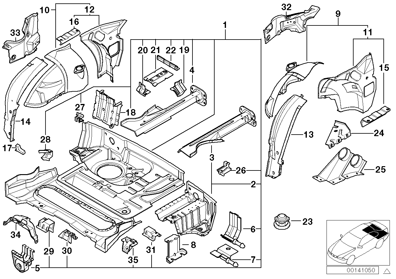 Genuine BMW 41148407593 E36 Left Lateral Trunk Floor Pad (Inc. Z3 2.8 & Z3 3.0i)