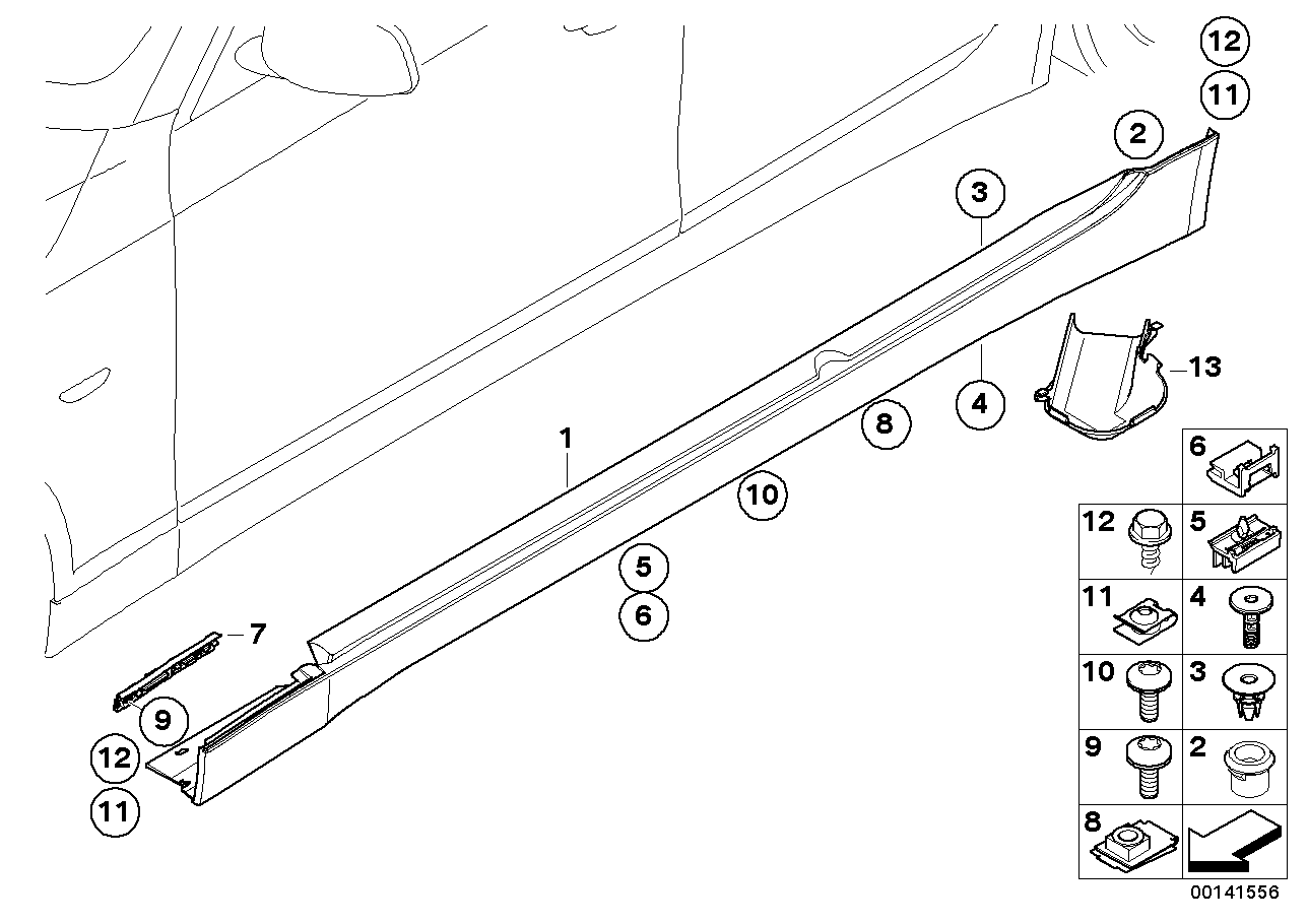 Genuine BMW 51777147548 E61 Covering Cap Tension Strut, Right (Inc. 525xi, 525i & 520i)