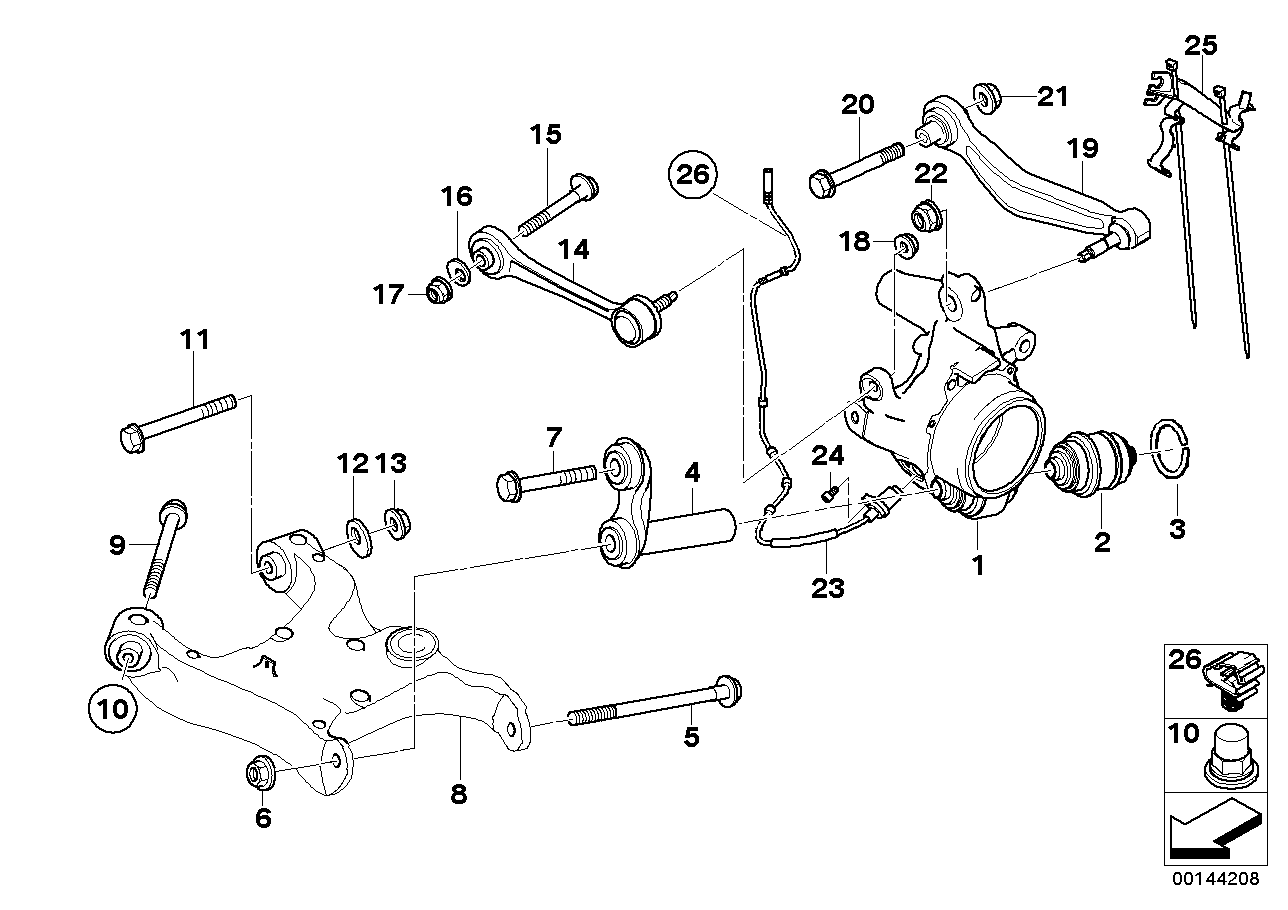 Genuine BMW 33326758995 RR1 Left Swing Part (Inc. 745LiS, Phantom & 760LiS)