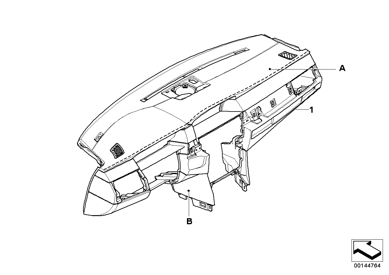 Genuine BMW 51457967231 E60 E61 Trim Panel Dashboard, Leather INDIVIDUAL (Inc. 540i, 528i & 525xi)