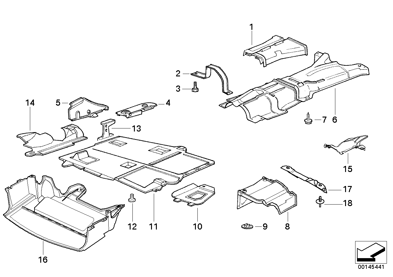 Genuine BMW 51488146170 E36 Heat Insulator Rear Silencer (Inc. 316i 1.9, 318tds & 316g)