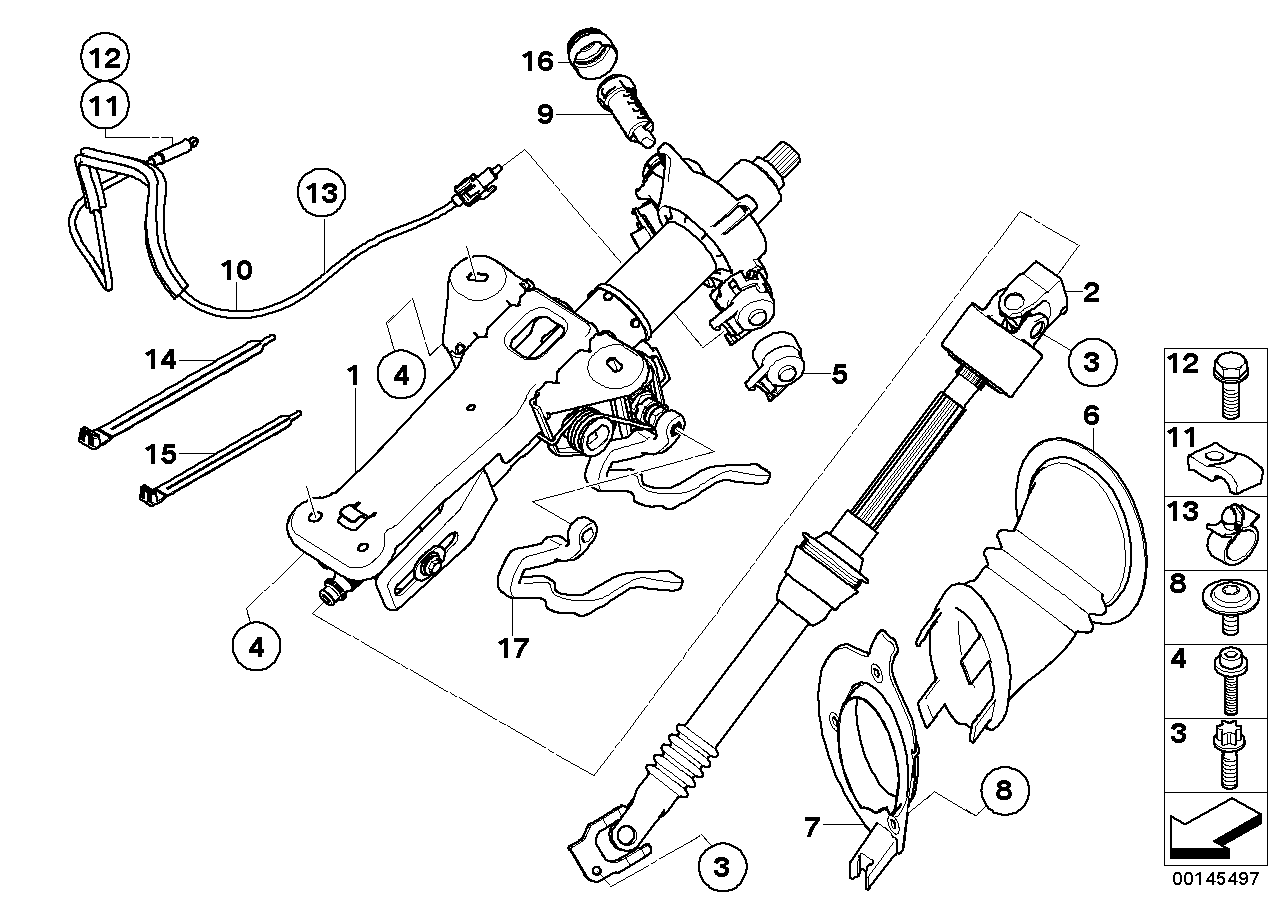 Genuine BMW 32306770703 Steering Column,Manual.Adjust. Interlock
