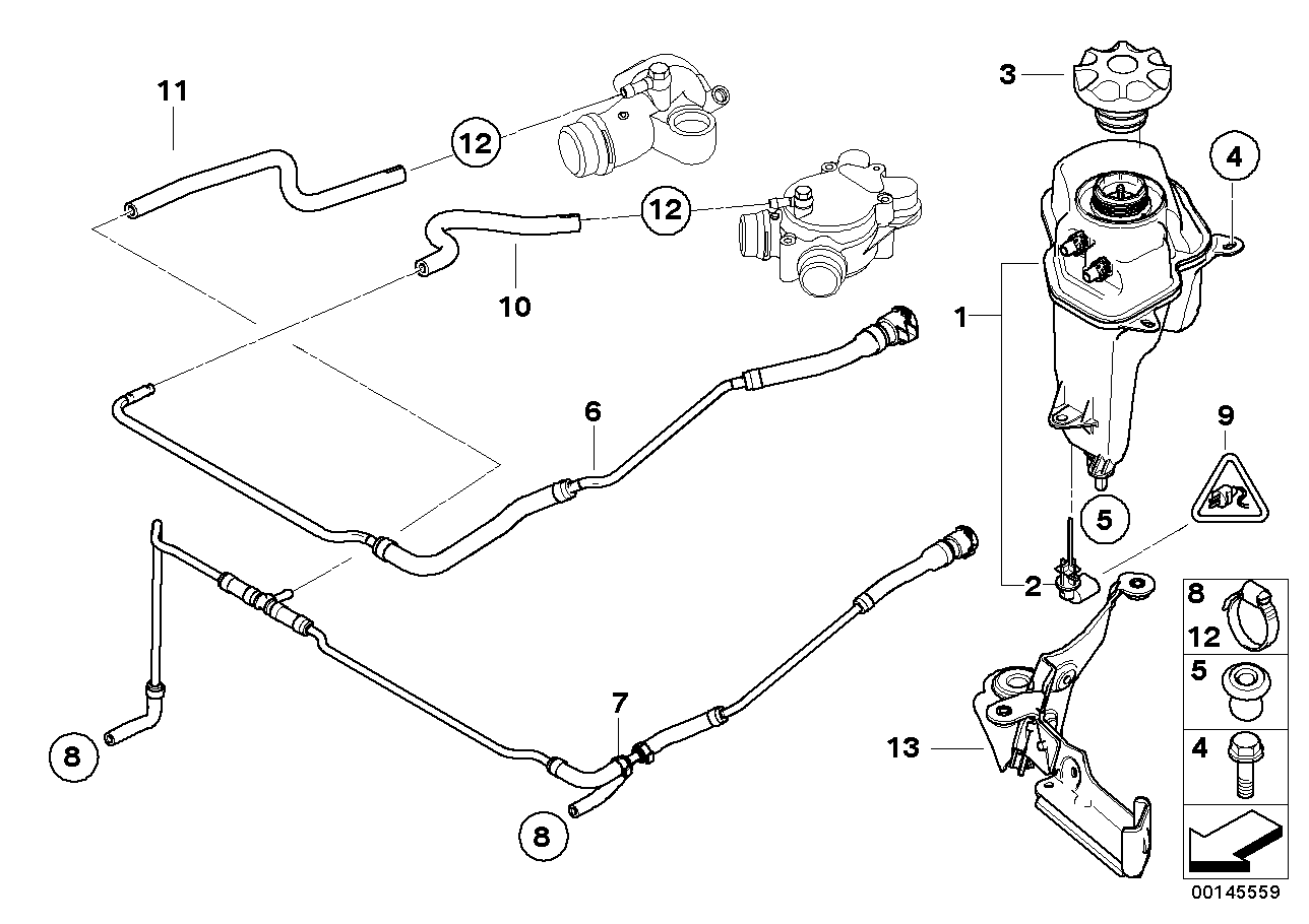Genuine BMW 51717897897 E60 E61 E64 Cooling Water Compensation Tank Bracket (Inc. M5 & M6)