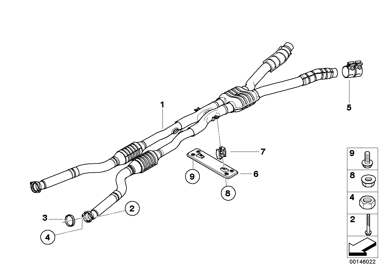 Genuine BMW 18307836547 E63 E64 Rp-Catalytic Converters With Muffler (Inc. M6)
