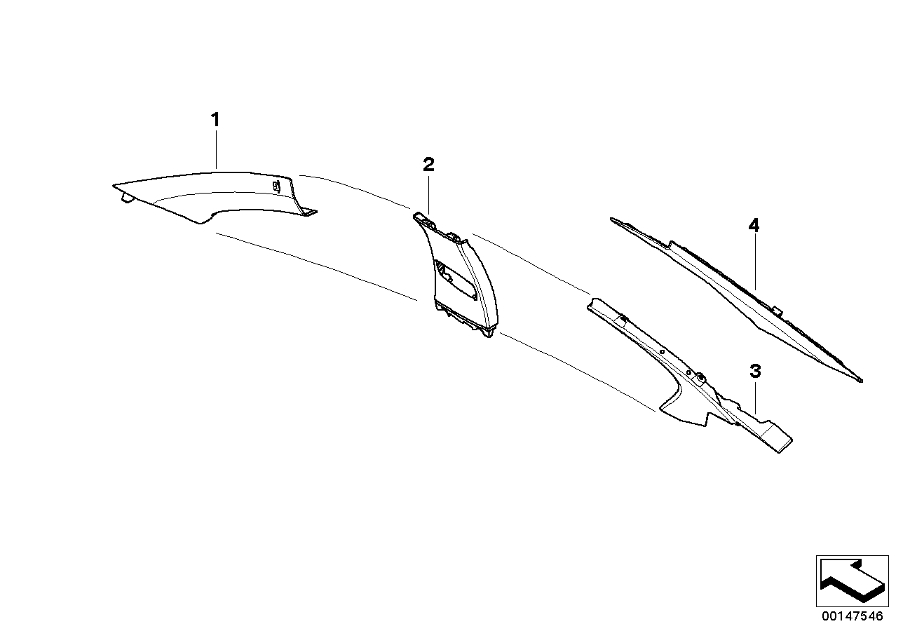 Genuine BMW 51437897635 E60 Trim Panel B-Column, Top Left ANTHRAZIT (Inc. 545i, 530xi & 528i)