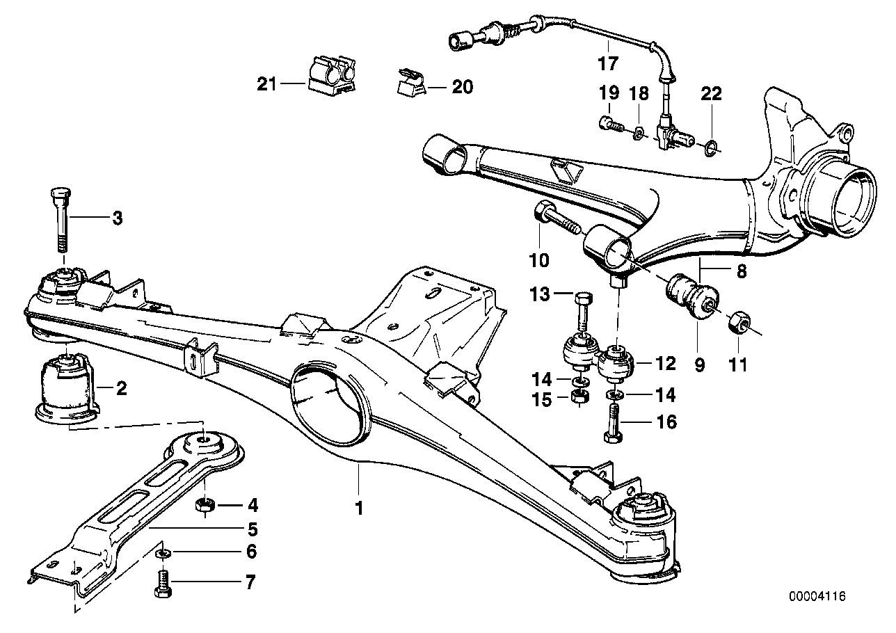 Genuine BMW 33311126013 E23 Rear Axle Carrier (Inc. 732i, 745i & 733i)