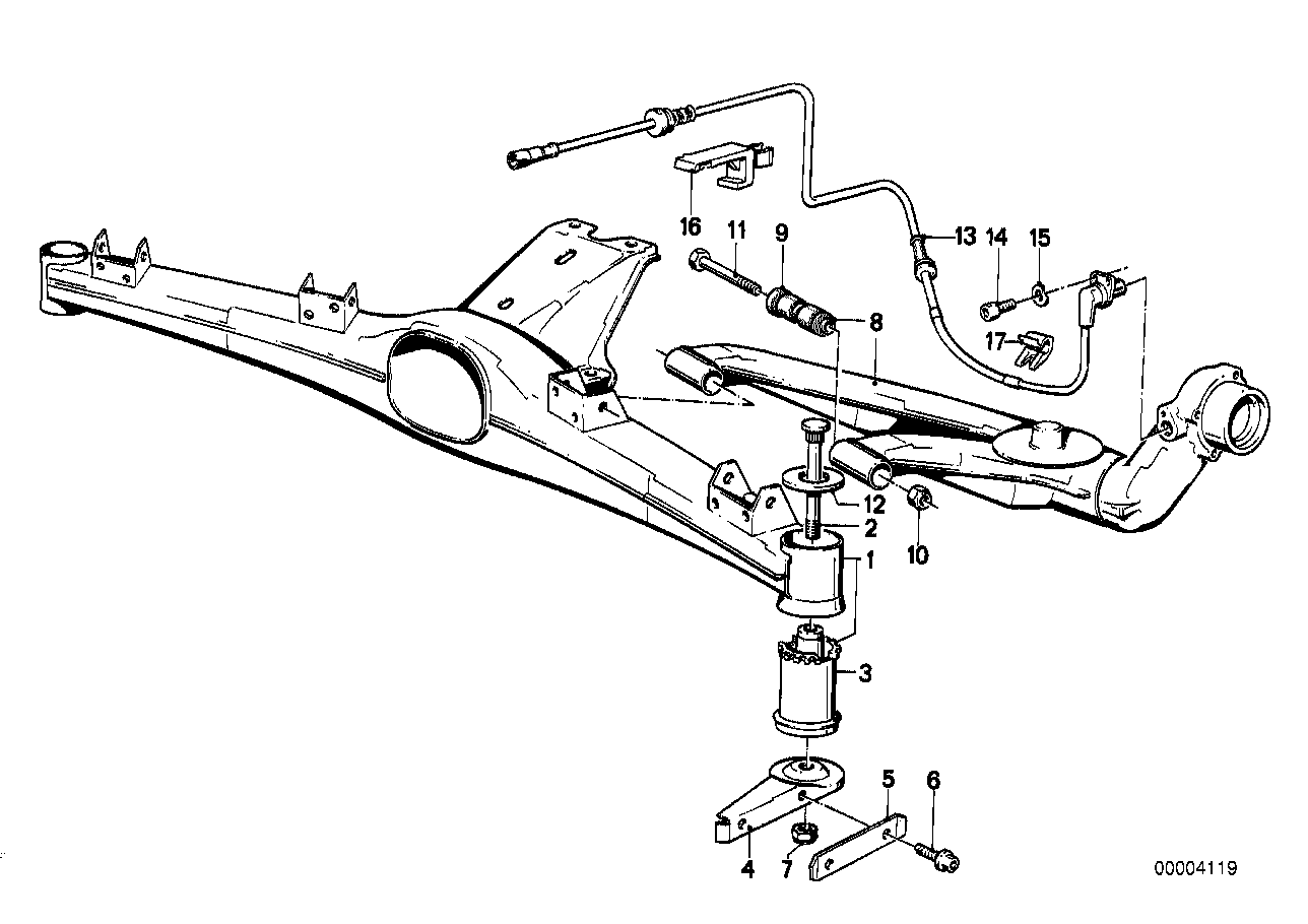 Genuine BMW 33321137577 E30 Trailing Arm, Left D=91mm (Inc. 318i, 324d & 316i)