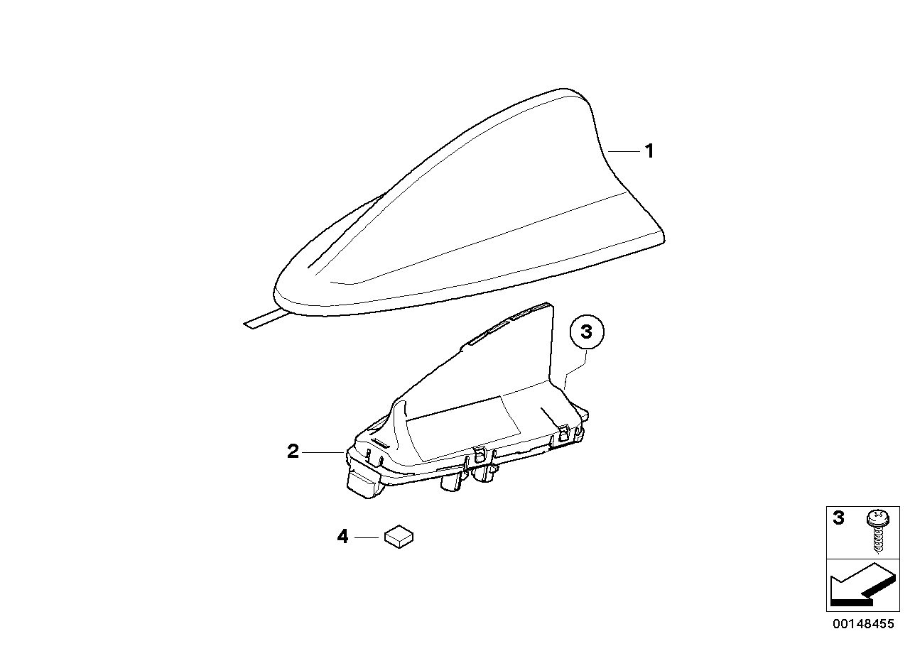Genuine BMW 65209226896 F20 F16 Roof Antenna (Inc. 123d, 418i & X5 4.8i)