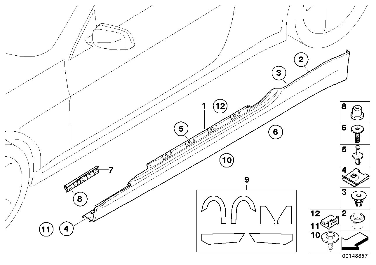 Genuine BMW 51777072876 E63 E64 Supporting Ledge Right (Inc. 635d, 630i & M6)