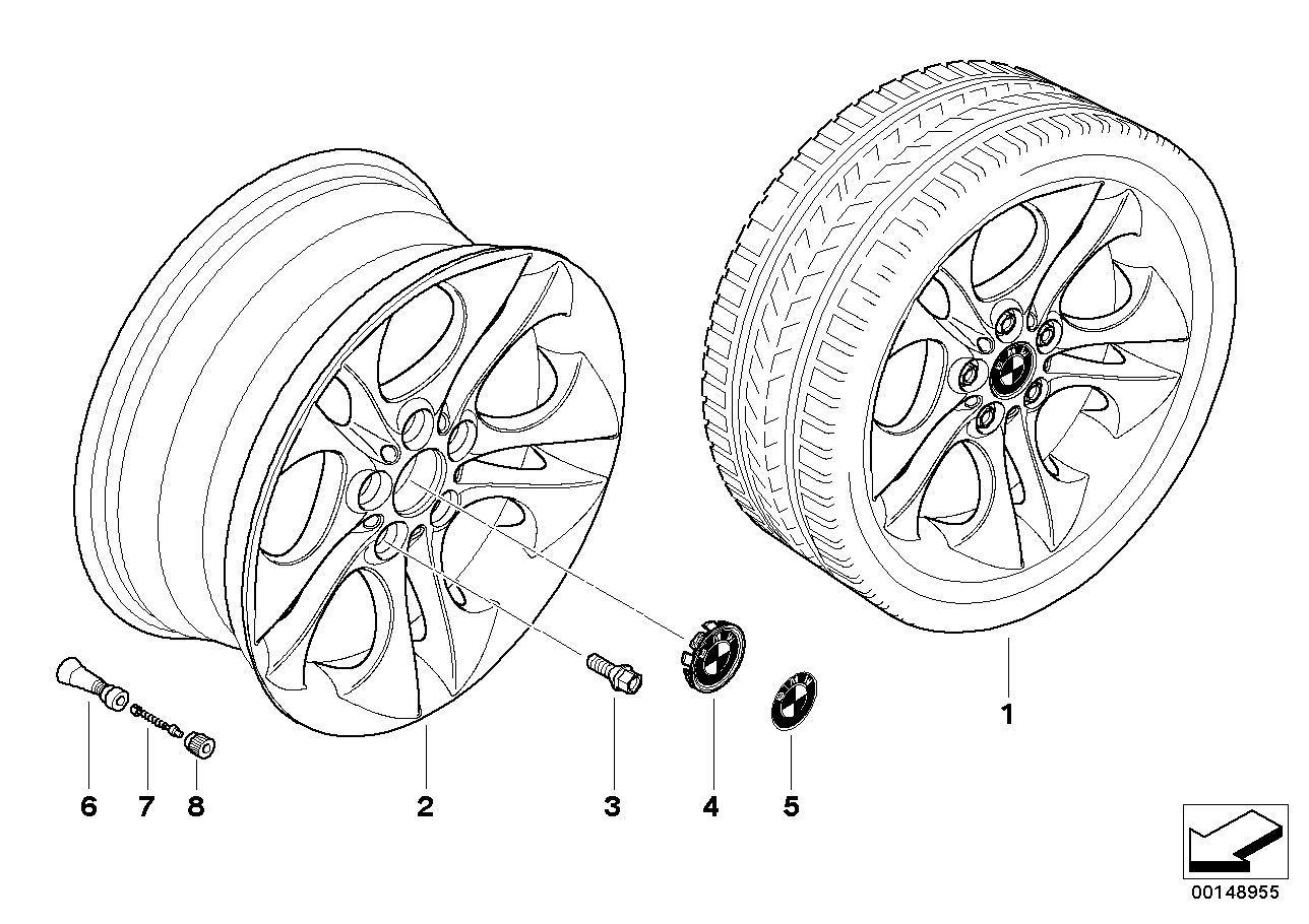 Genuine BMW 36116771160 E85 E86 Light Alloy Rim 81/2JX18 ET:50 (Inc. Z4 2.5i, Z4 2.5si & Z4 2.0i)