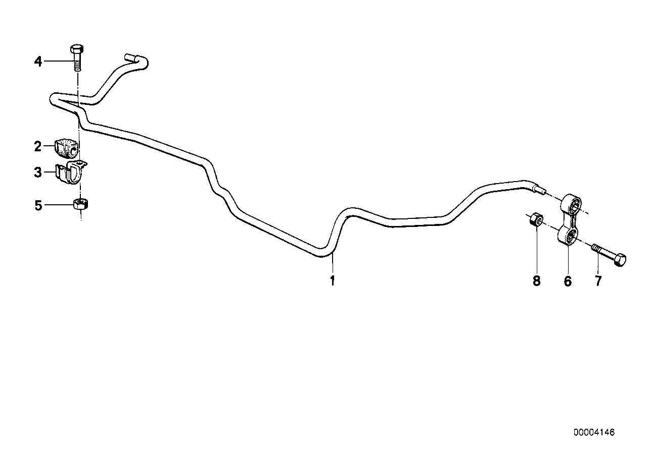Genuine BMW 33531132197 E34 Stabilizer, Rear D=15mm (Inc. 524td, 525td & 520i)