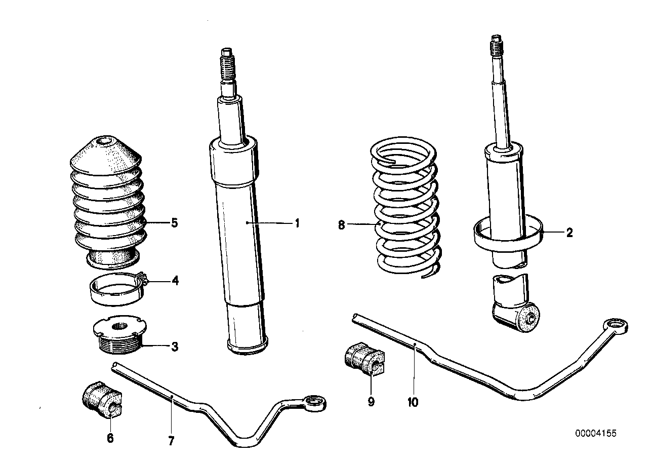 Genuine BMW 33521124971 E12 Shock Absorber, Rear BILSTEIN (Inc. 535i, 525 & 528i)