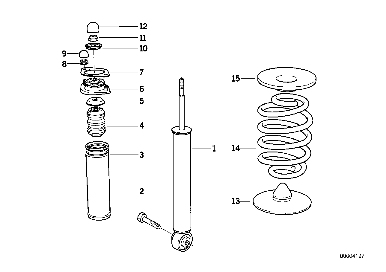 Genuine BMW 33521138908 Shock Absorber, Rear (Inc. Z1)