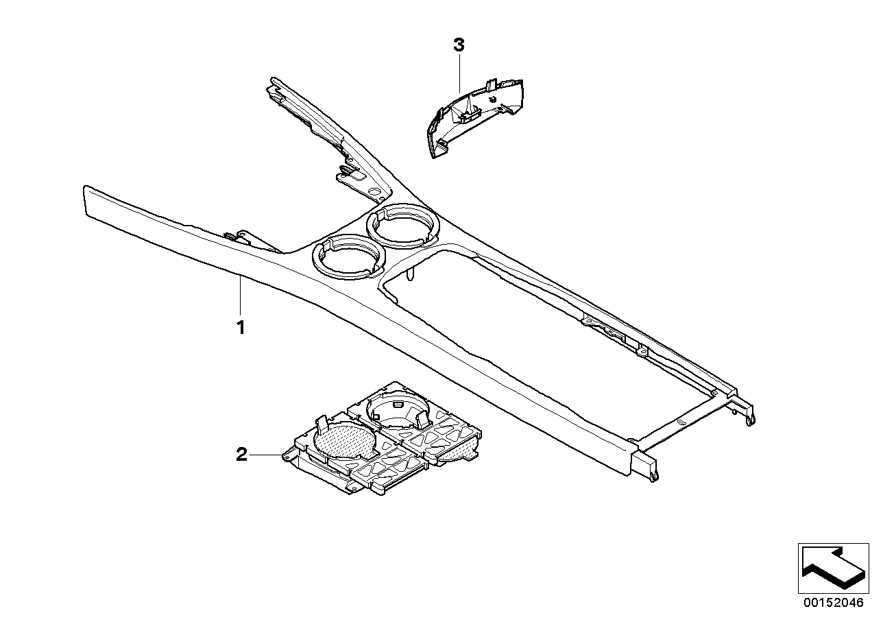 Genuine BMW 51167152117 E66 E65 E67 Cup Holder, Center Console TITAN87 (Inc. 730Ld, 760LiS & 760Li)