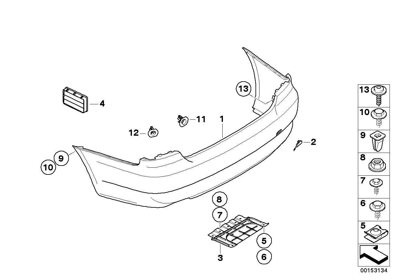 Genuine BMW 51127165341 E92 E93 Guide For Tow Hitch, Center Lower (Inc. 325d, 330xi & 316i)