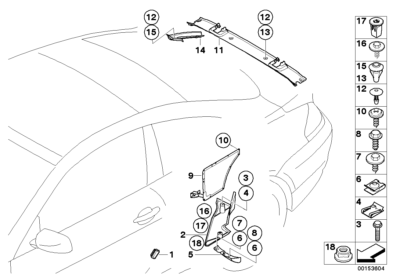 Genuine BMW 51717115395 E63 E64 Cover, Lateral Body Part Rear Left (Inc. 650i, 630i & M6)